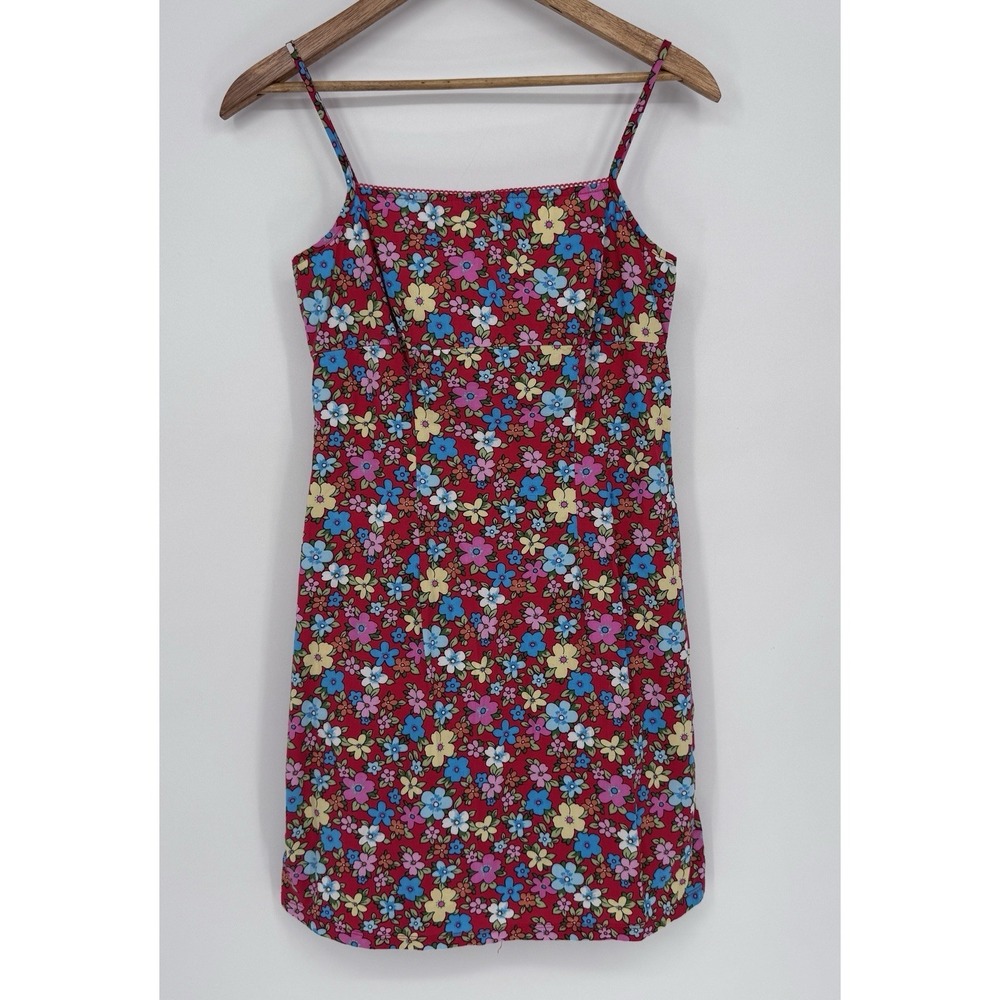 VTG 90s California Concepts Floral Mini Dress Size 5 Ditsy Y2K Whimsigoth Red